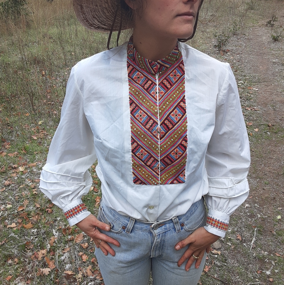 Embroidered Folk Peasant Shirt